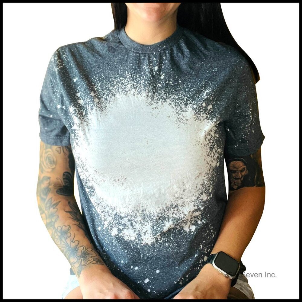 Bleached Distressed T-Shirt Sublimation Ready Graphic Tee Comfy Trendy Top